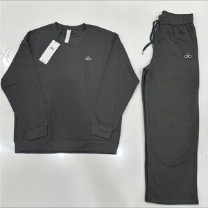 ALO Yoga Charcoal Gray Crewneck Sweatshirt Unisex (M)